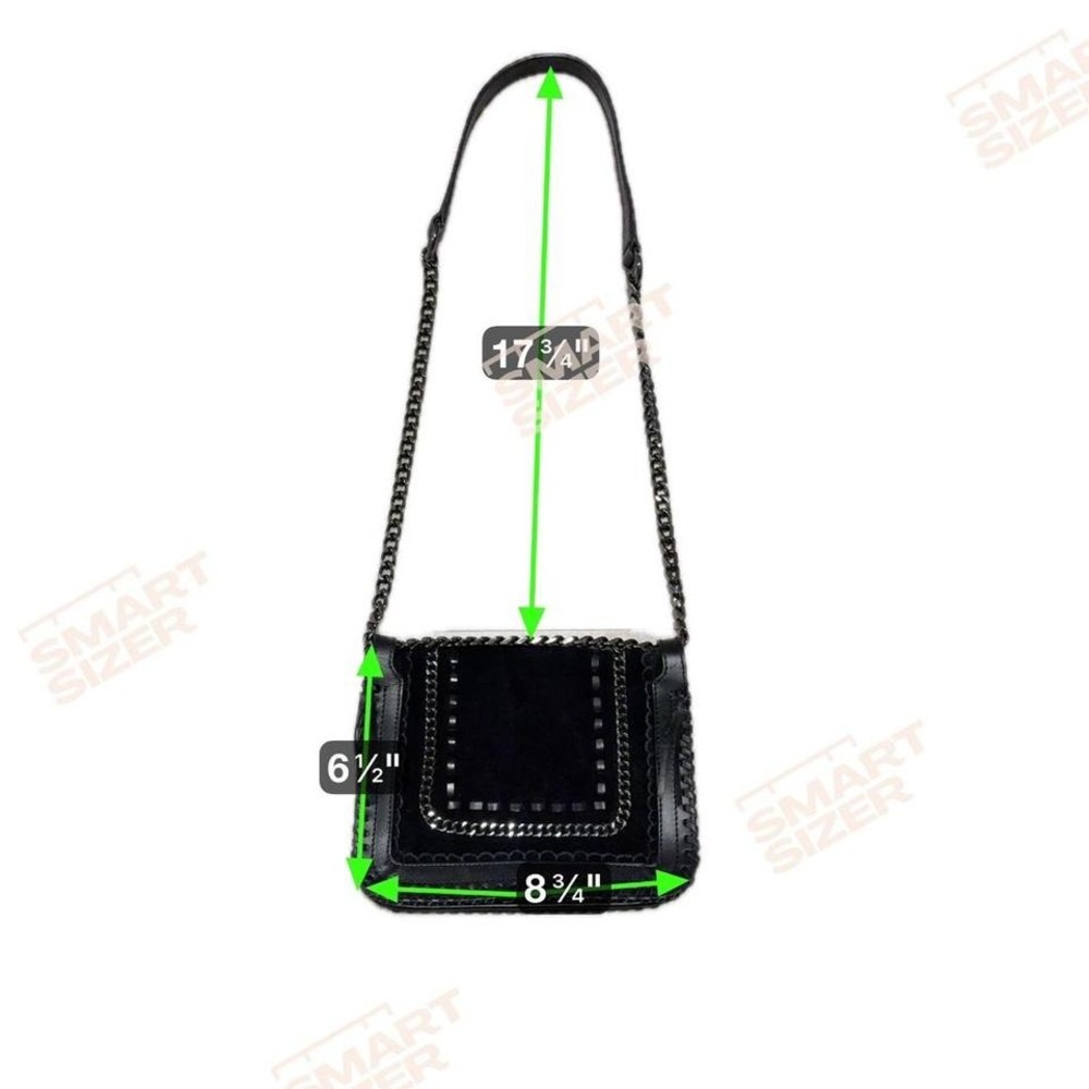 ZARA WOMAN Black Suede Leather Chain Strap Shoulder Bag Crossbody - Picture 6 of 6
